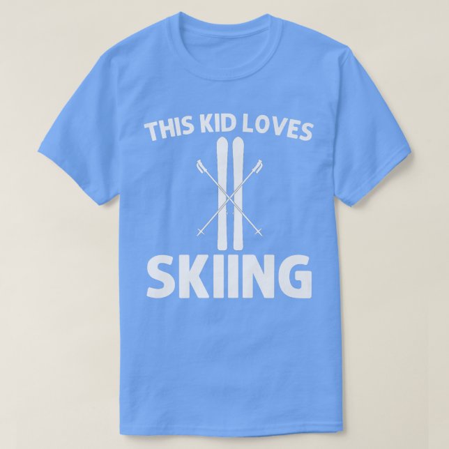 Coola Skiing För barn Boys Ski Skier Snowboard Win T Shirt (Design framsida)