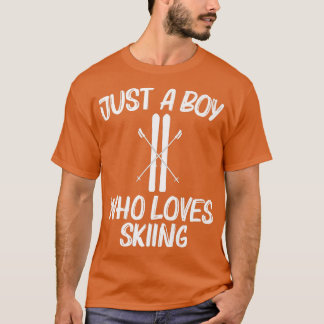 Coola Skiing for Boys Kids Ski Skier Snowboard Win T Shirt