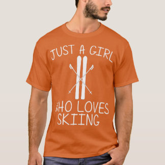 Coola Skiing for Girls Kids Ski Skier Snowboard Wi T Shirt