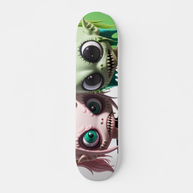 Coola, skrämmande främmande monster, skateboard (Framsida)
