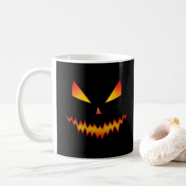 Coola skrämmande Jack O'Lantern ansikte Halloween  Kaffemugg (Med munk)