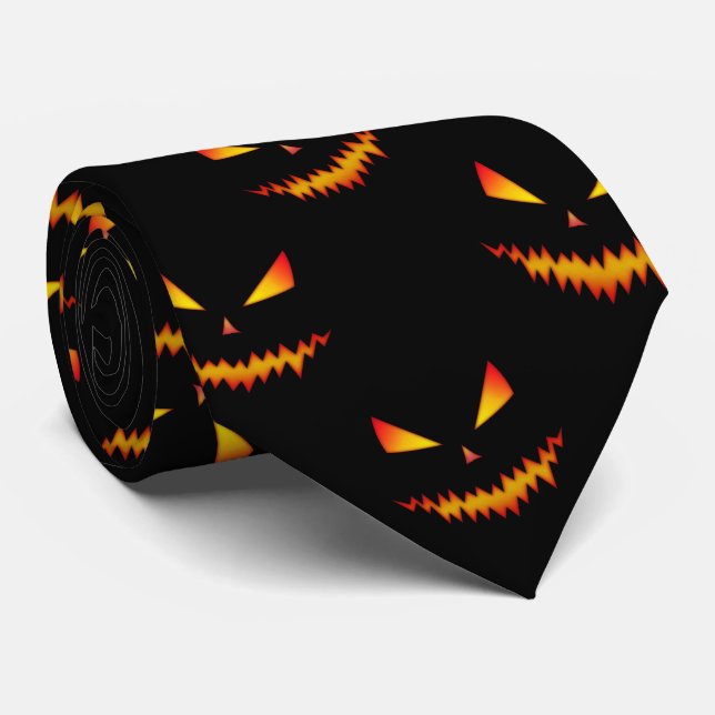 Coola skrämmande Jack O'Lantern ansikte Halloween  Slips (Rullad)