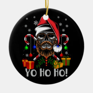 Coola Skull Beard Santa Pirat jul Jolly Roge Julgransprydnad Keramik