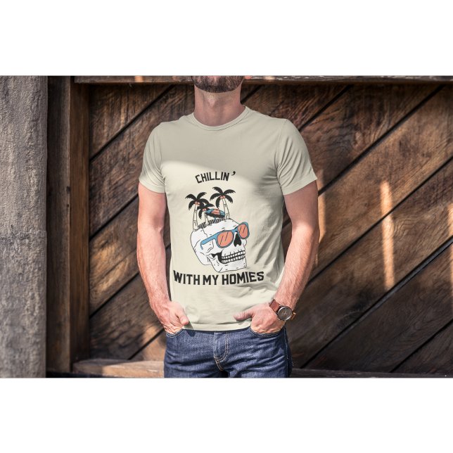 Coola Skull med solglasögon | Funny Halloween T Shirt (Skapare uppladdad)