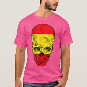 Coola Skull med spansk Flagga T-Shirt-kopia T Shirt