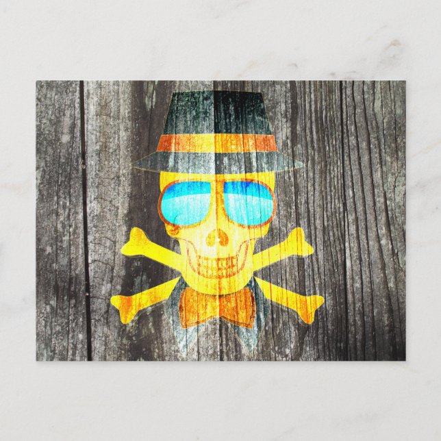 Coola Skullglas, grått, bakgrundseffekt Vykort (Framsida)