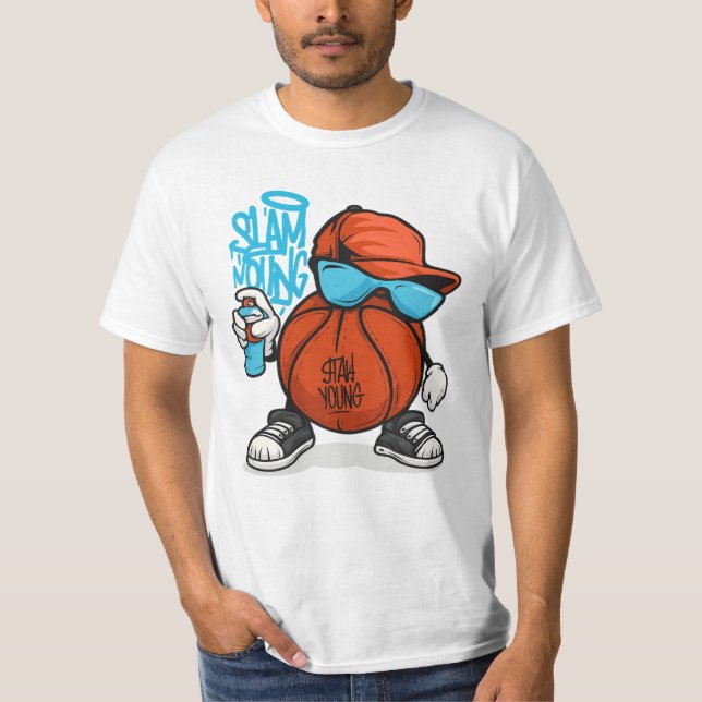 Coola Slam dunk Basketball Graffiti Tecknad T-Shir T Shirt (Framsida)