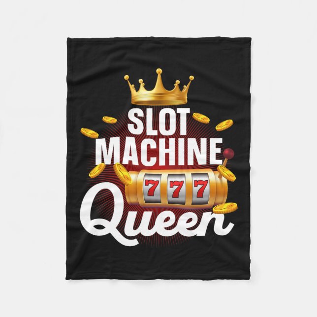 Coola Slot Maskin Queen Art for Women Girls Casino Fleecefilt (Framsidan)