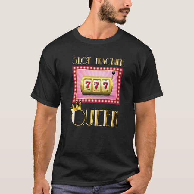 Coola Slot Maskin Queen Present Casino Card Games T Shirt (Framsida)