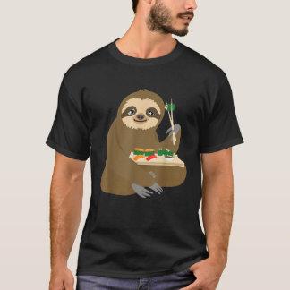 Coola Sloth Eating Sushi Funny Japansk Food Älskar T Shirt