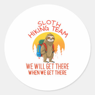 Coola Sloth Hiking Team Funny Lazy Backpack Runt Klistermärke