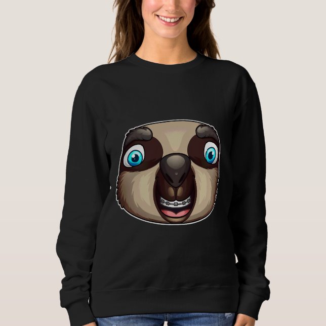 Coola Sloth med tandklammerparenteser T Shirt (Framsida)
