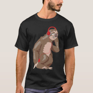 Coola Sloth Music Headfoner Lårtelefoner T Shirt