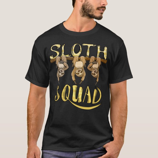 Coola Sloth Squad Funny Lazy Slow Animal Lover T Shirt (Framsida)