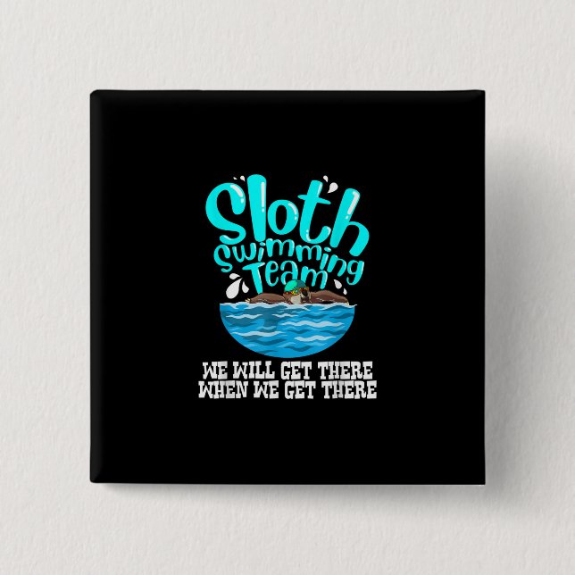 Coola Sloth Swimming Team Funny Animal Swimmer Knapp (Framsida)