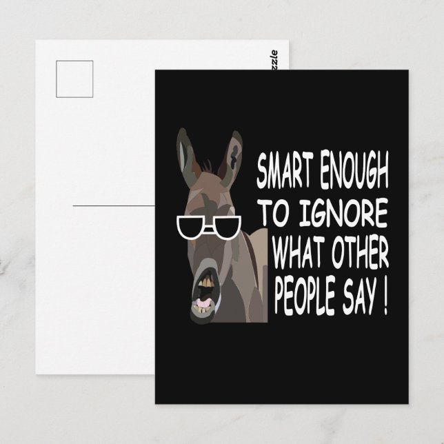 Coola Smart Donkey Vykort (Fram/baksida)