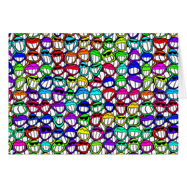 Coola Smilande Ansikte Hälsningskort (Framsidan Horizontal)