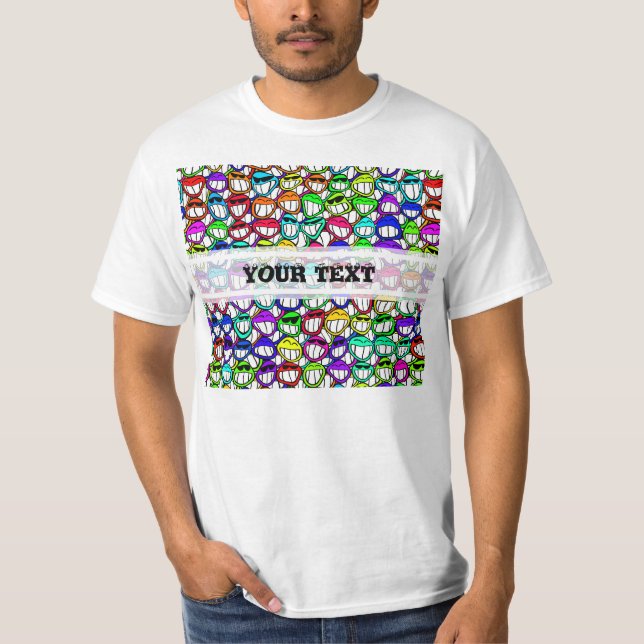 COOLA SMILING ANSIKTE GROUP + din text Tee (Framsida)