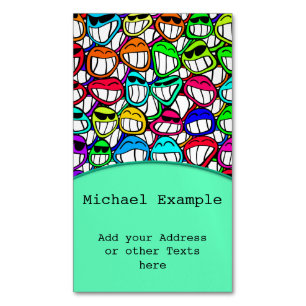 COOLA SMILING ANSIKTE GROUP I + din idé Visitkortmagnet