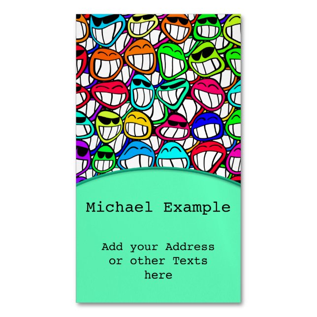 COOLA SMILING ANSIKTE GROUP I + din idé Visitkortmagnet (Framsida vertikal)