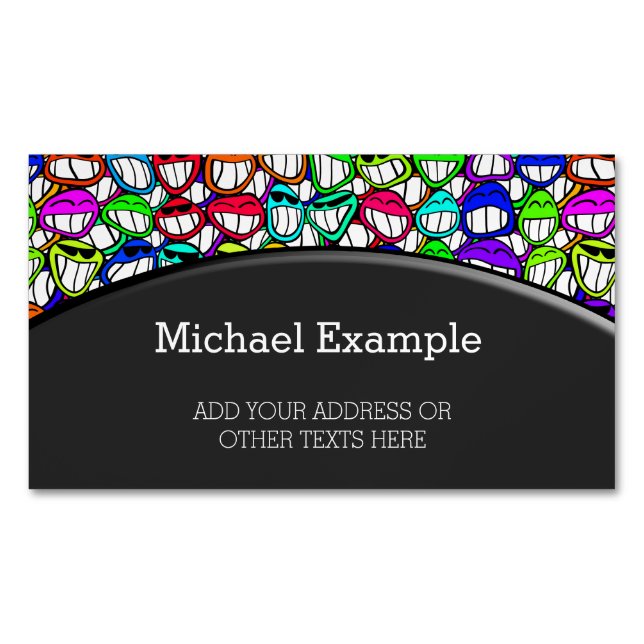 COOLA SMILING ANSIKTE GROUP I + din idé Visitkortmagnet (Framsida)