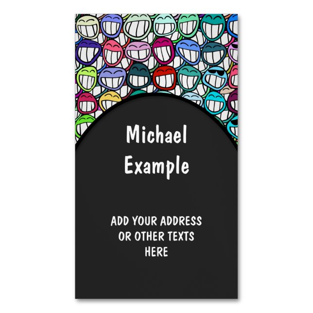 COOLA SMILING ANSIKTE GROUP II + din idé Visitkortmagnet (Framsida vertikal)