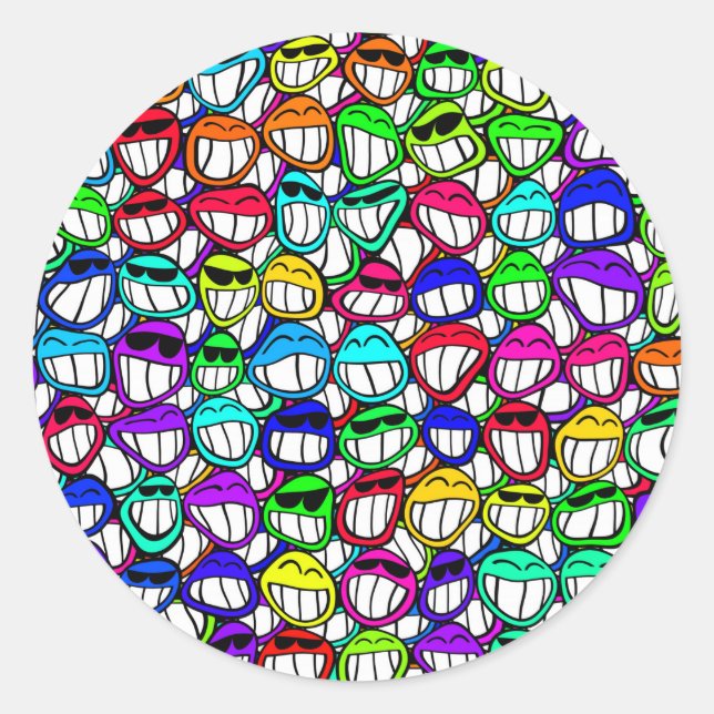 COOLA SMILING ANSIKTE GROUP RUNT KLISTERMÄRKE (Framsida)