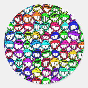 COOLA SMILING ANSIKTE GROUP RUNT KLISTERMÄRKE