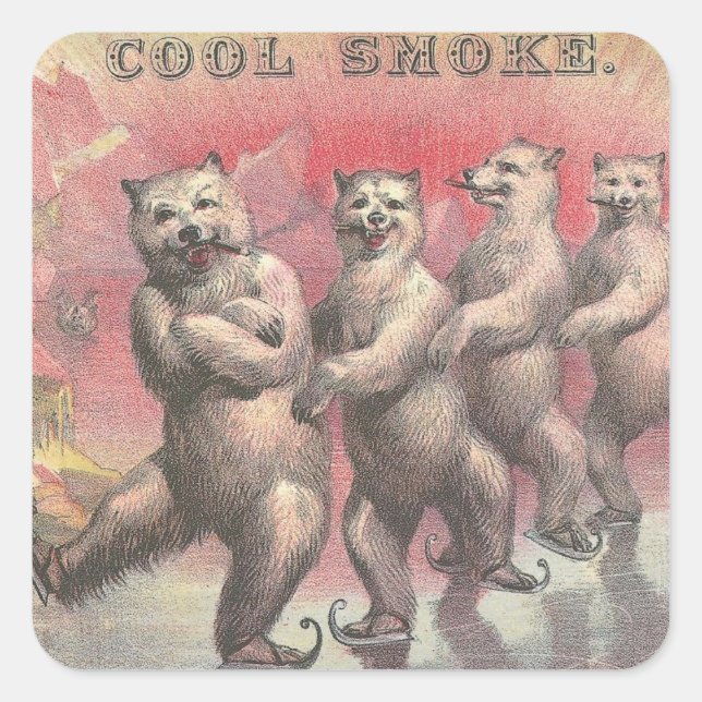 Coola Smoke Fyrkantigt Klistermärke (Framsida)