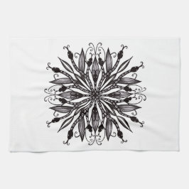 Coola Snakes Black and White Botanical Gothic Kökshandduk