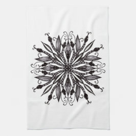 Coola Snakes Black and White Botanical Gothic Kökshandduk