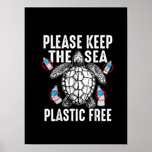 Coola Snälla Behålla Sea Plastic Free Tårtele Poster