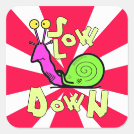 Coola snigel sketch v3 fyrkantigt klistermärke