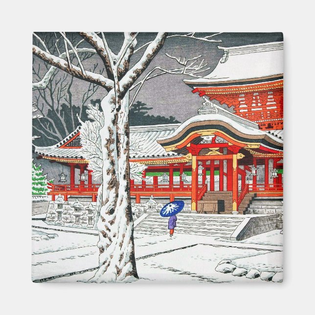 Coola snö i iwash imizu hachiman shrine kyoto magnet (Framsidan)