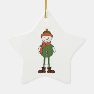 Coola Snögubbe Julgransprydnad Keramik