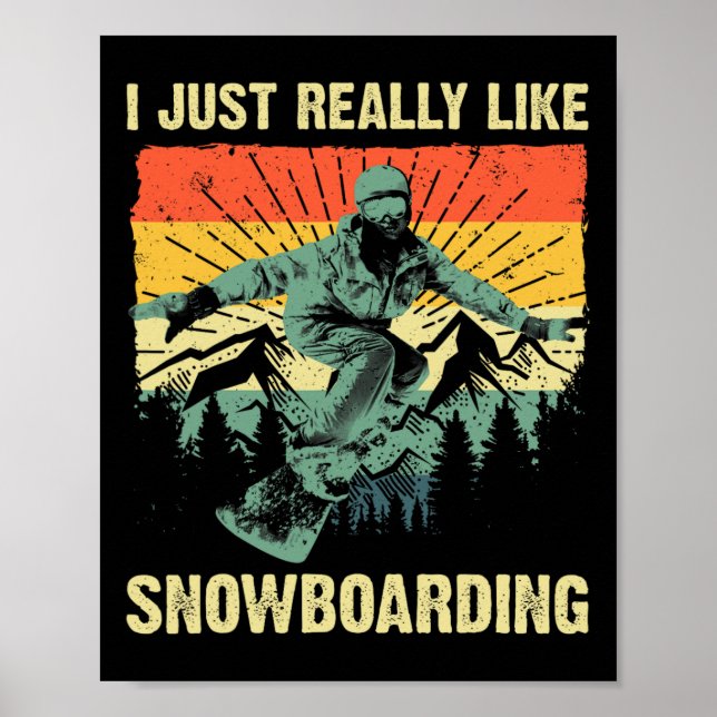 Coola Snowboard För manar Women Snowboarding Skiin Poster (Framsidan)