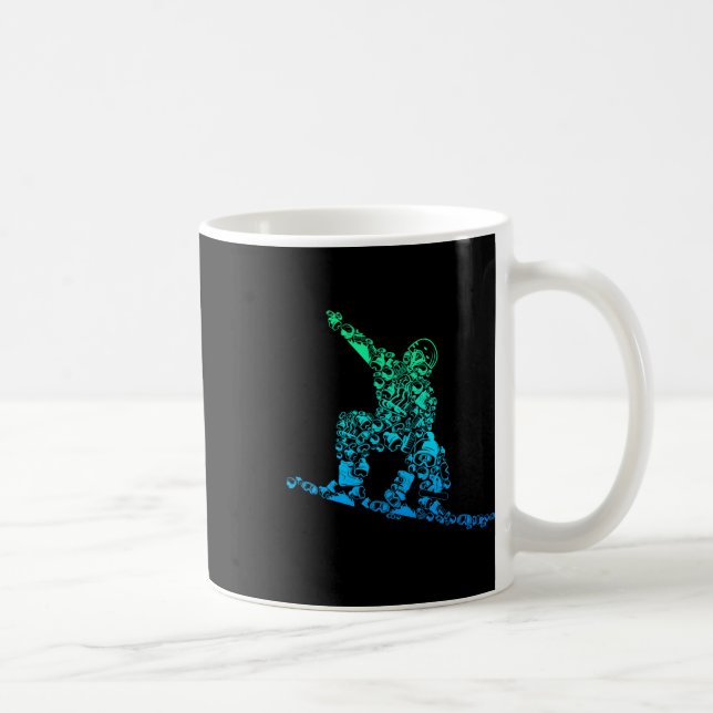 Coola Snowboarder Apparat och Gift Ideas Manar Snö Kaffemugg (Höger)