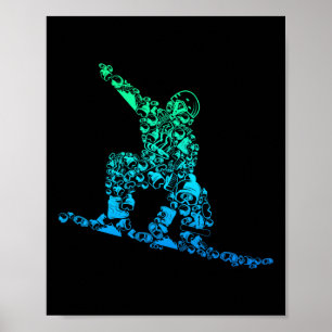 Coola Snowboarder Apparat och Gift Ideas Manar Snö Poster