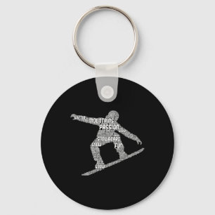Coola Snowboarder Apparat och Gift Ideas Manar Uni Nyckelring