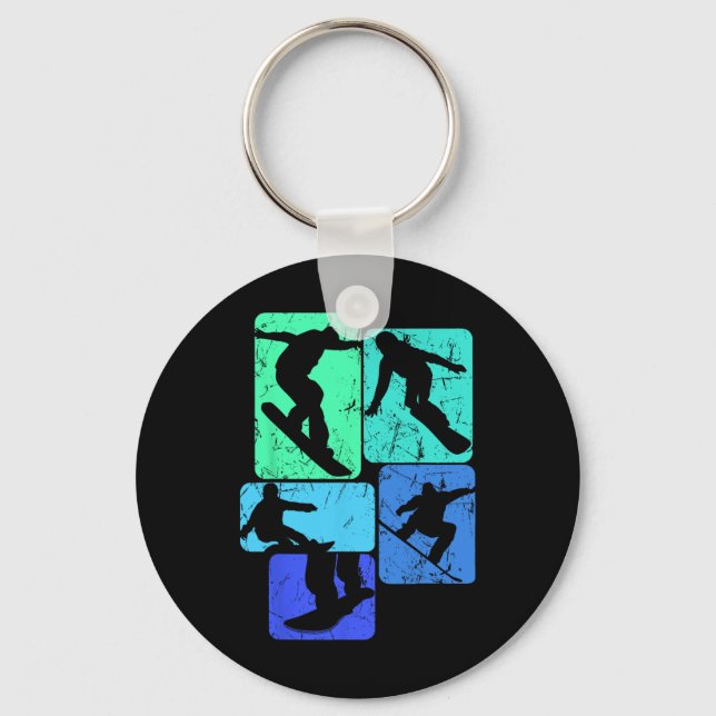 Coola Snowboarder Apparat och Gift Ideas Snowboard Nyckelring (Framsida)