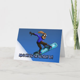 Coola Snowboarder-födelsedagskort Kort