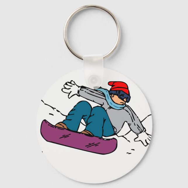 Coola Snowboarder | gåva av snowboardingbatt | Vin Nyckelring (Framsida)