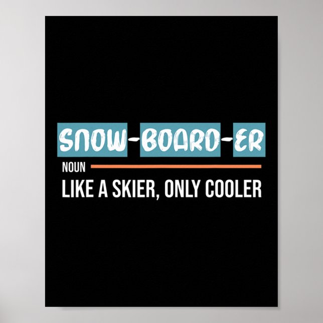 Coola Snowboarder Shirt Funny Winter Snowboarding  Poster (Framsidan)