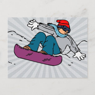 Coola Snowboarding   älskare med snöbräde  snöpapp Vykort