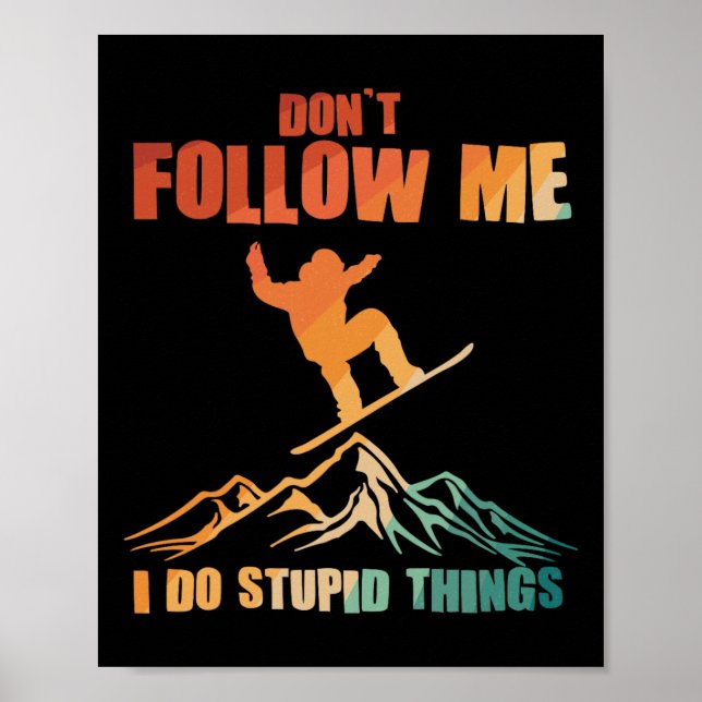Coola Snowboarding Art För manar kvinnor Snowboard Poster (Framsidan)