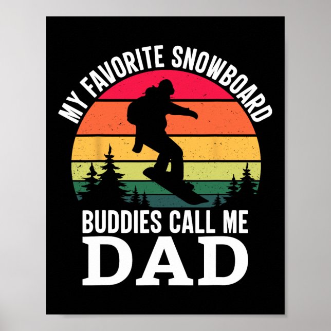 Coola Snowboarding Design För manar Pappa Snowboar Poster (Framsidan)