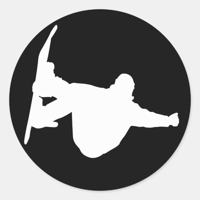 Coola snowboarding runt klistermärke (Framsida)