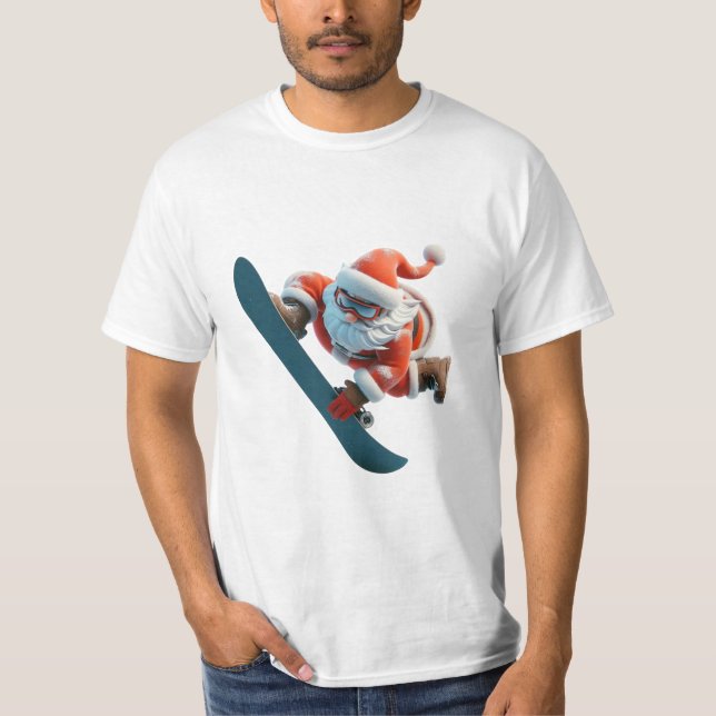 Coola Snowboarding Santa Classic T-Shirt (Framsida)