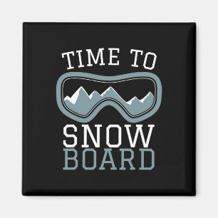 Coola Snowboarding Sliding Sports Tee I Snö Piste Magnet