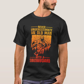 Coola Snowboardskonst för män Farfar Pappa Vinter T Shirt